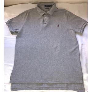 Polo Ralph Lauren Shirt Original Fit Gray Burgundy Pony Mens Size XL